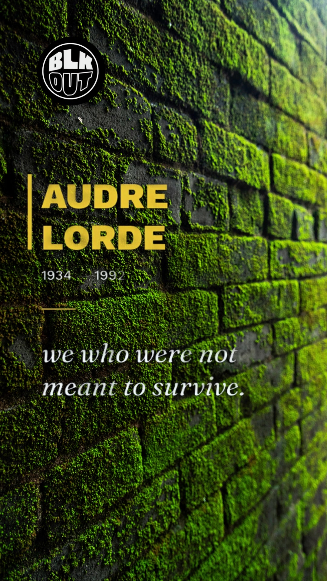 Commons invitation — Audre Lorde, we who were not meant to survive